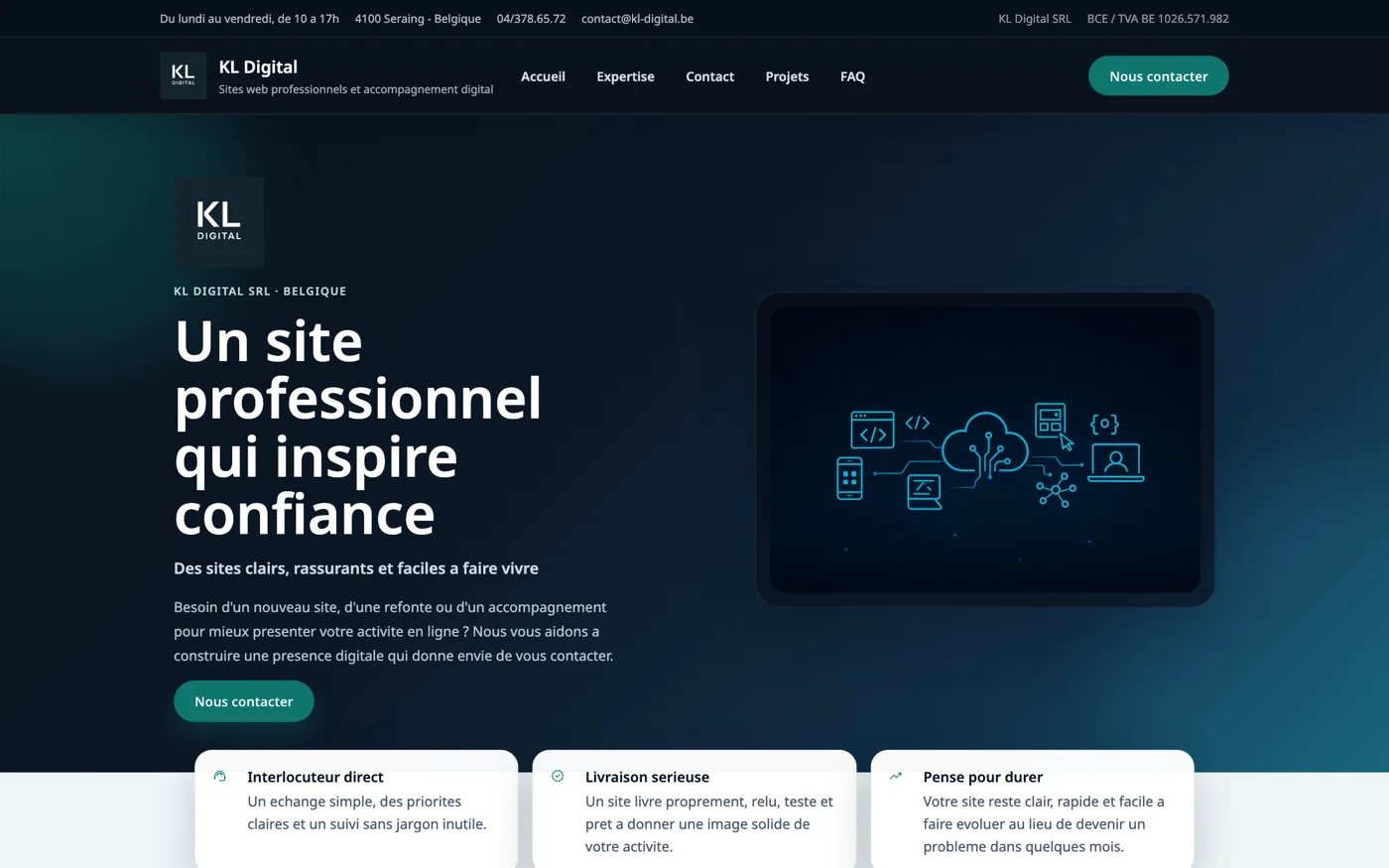 Aperçu du site de KL Digital, société qui porte Veetrine